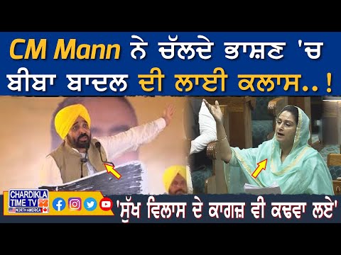 CM Mann ਨੇ ਚੱਲਦੇ ਭਾਸ਼ਣ 'ਚ ਬੀਬਾ ਬਾਦਲ ਦੀ ਲਾਈ ਕਲਾਸ..!