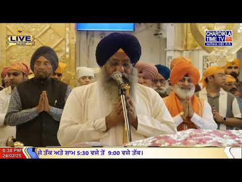 🔴LIVE: Gurdwara Bangla Sahib Ji | 24.2.2025 | EVENING | Gurbani Kirtan | Chardikla Time TV