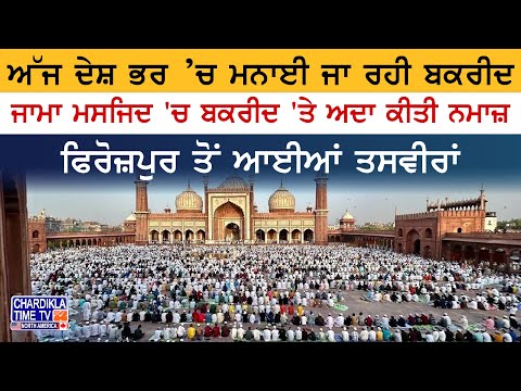 Eid al-Adha Celebrated | ਜਾਮਾ ਮਸਜਿਦ 'ਚ ਅਦਾ ਹੋਈ ਨਮਾਜ਼, ਸ਼ਾਂਤੀ ਤੇ ਭਾਈਚਾਰੇ ਦੀਆਂ ਮੰਗੀਆਂ ਗਈਆਂ ਦੁਆਵਾਂ